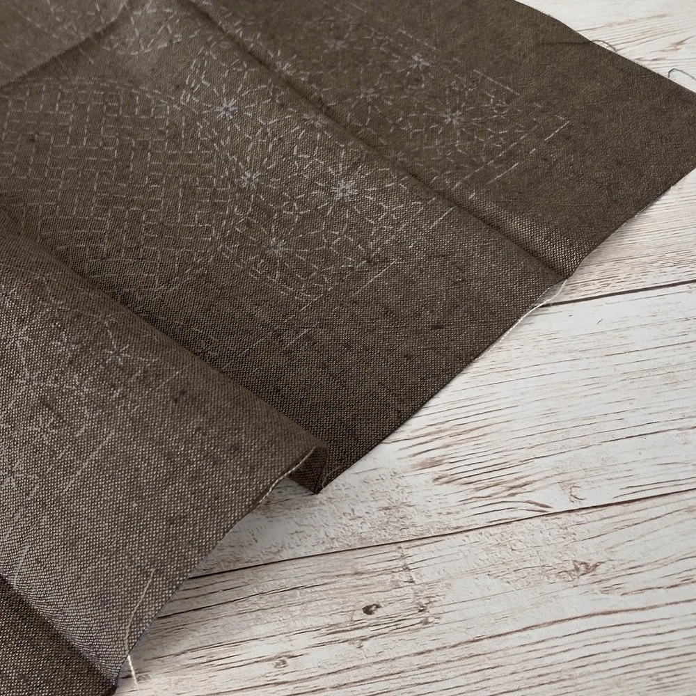 Sashiko Panel Kit, Pre-printed Yarn Dyed Cotton, nep fabric, hand-dyed panel, designed by qh textiles.