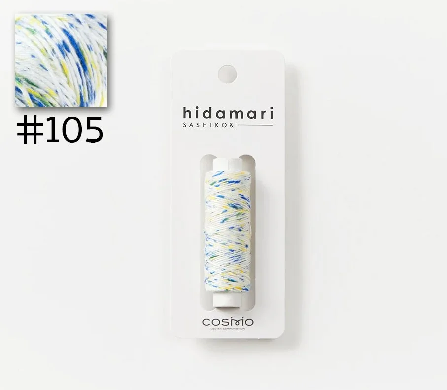 Hidamari Sashiko Thread 122302-105, Cosmo Hidamari Sashiko Threads, 30m, 6 Ply Medium Weight, Boro, Mending, Crochet, General Embroidery