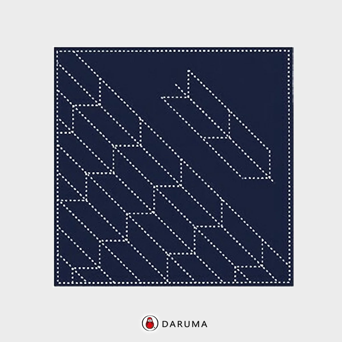 845S-209 Yabane, Daruma Yume-Fukin Sashiko Pre-printed Fabric Sashiko Sampler