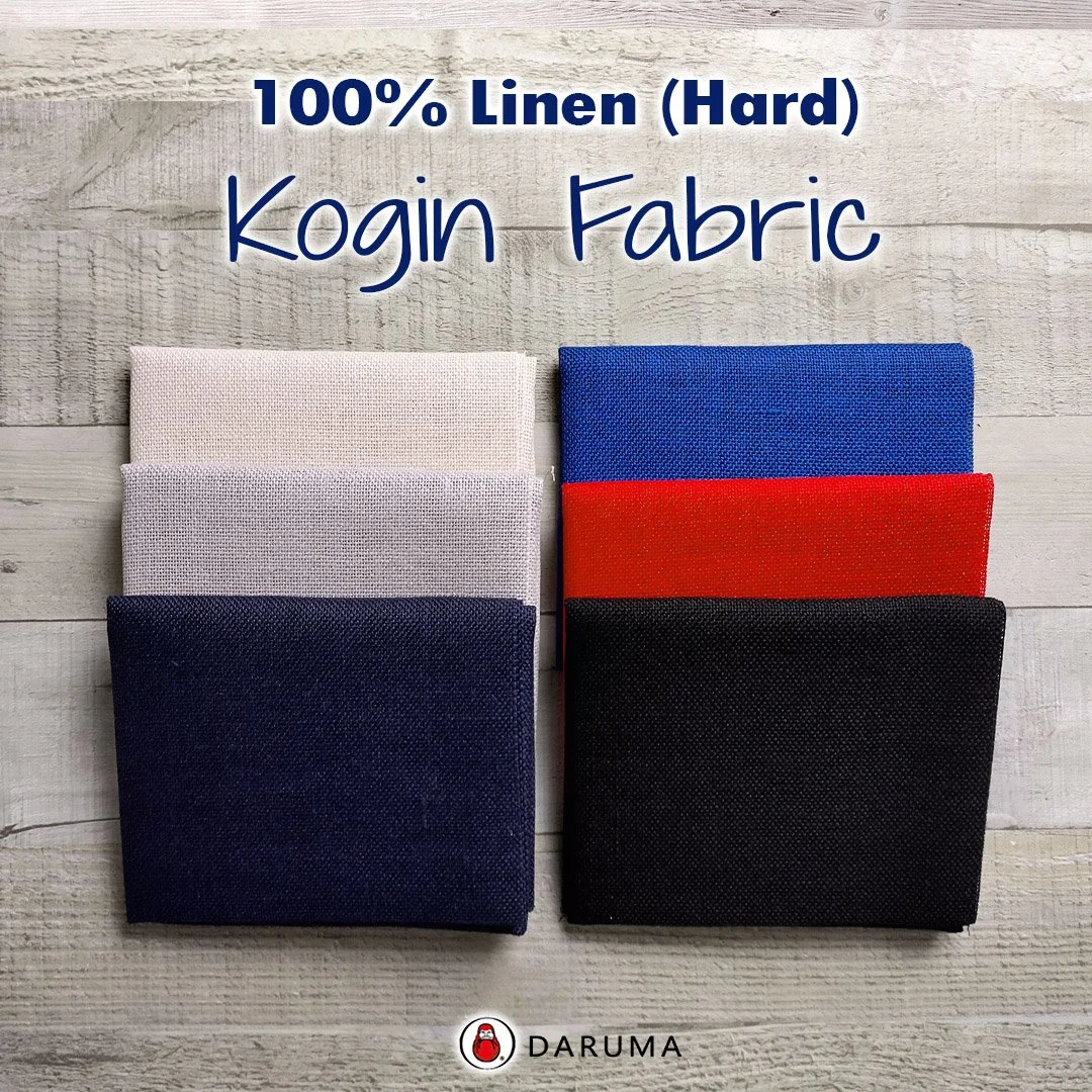 Kogin Fabric Hard.Daruma Kogin Fabric 100% Linen, Soft Type, Japanese Embroidery Fabric.