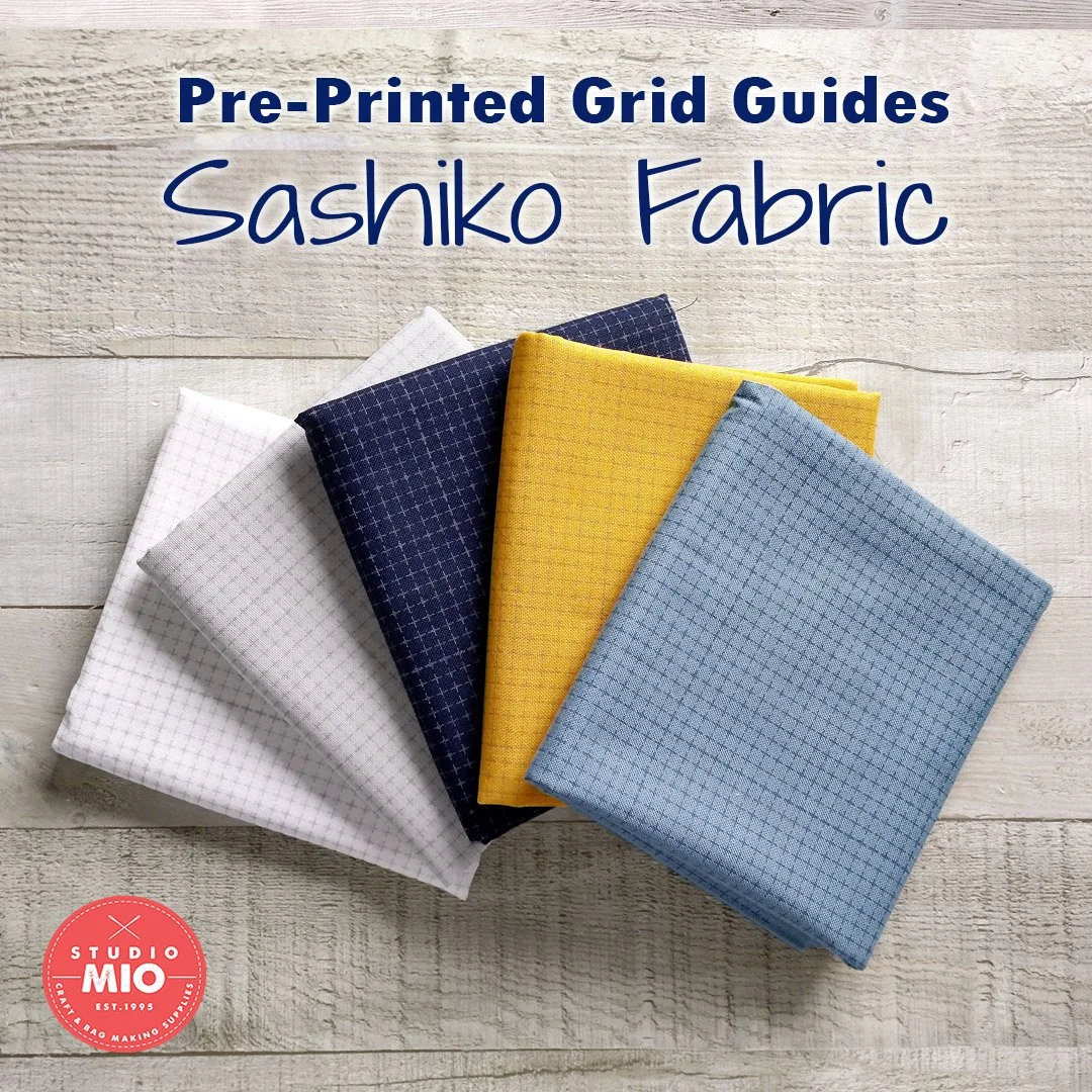 5mm Grid Line Pre-Printed Wash-Away Sashiko Fabric, 100% Cotton, Soft Type, Daruma Sashiko Fabric