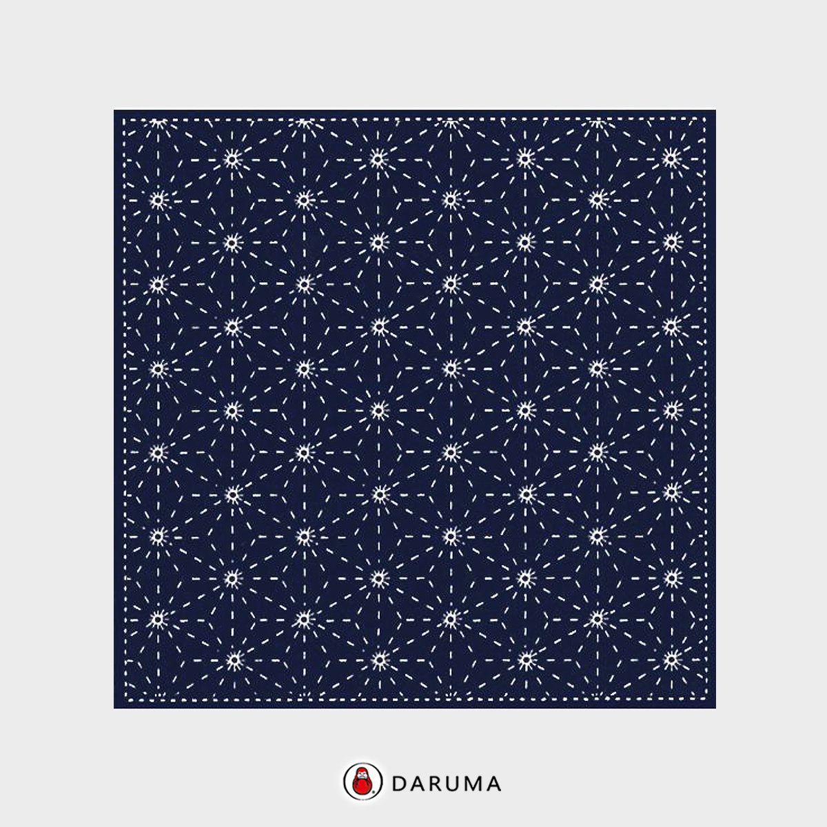 845S-202 Asanoha. Daruma Yume-Fukin Sashiko Pre-printed Fabric Sashiko Sampler