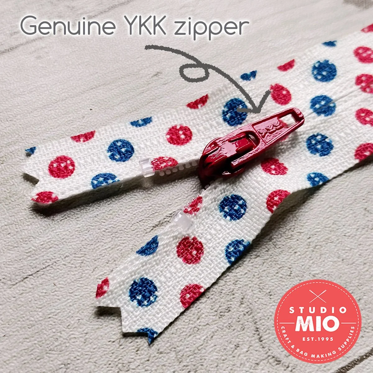 Genuine YKK Printed Zipper 20cm, Closed-end zipper