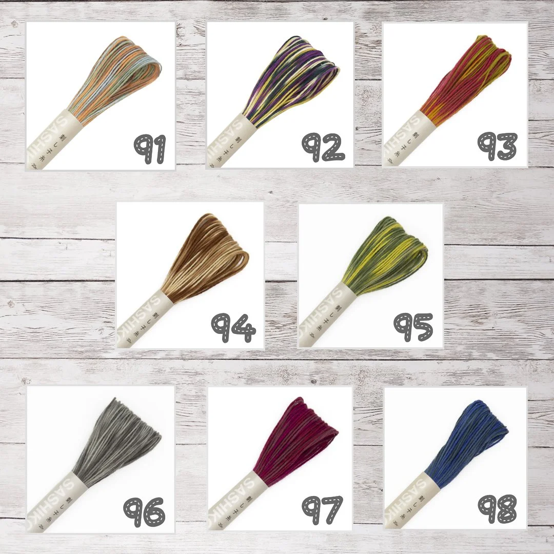 Olympus Variegated Mix Sashiko Threads 20m (Approx. 22 Yds) Skeins