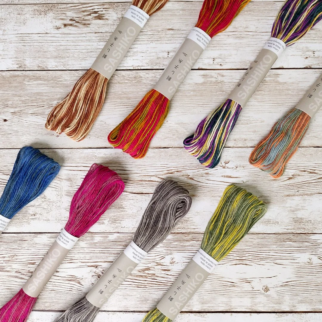 Olympus Variegated Mix Sashiko Threads 20m (Approx. 22 Yds) Skeins Value Pack