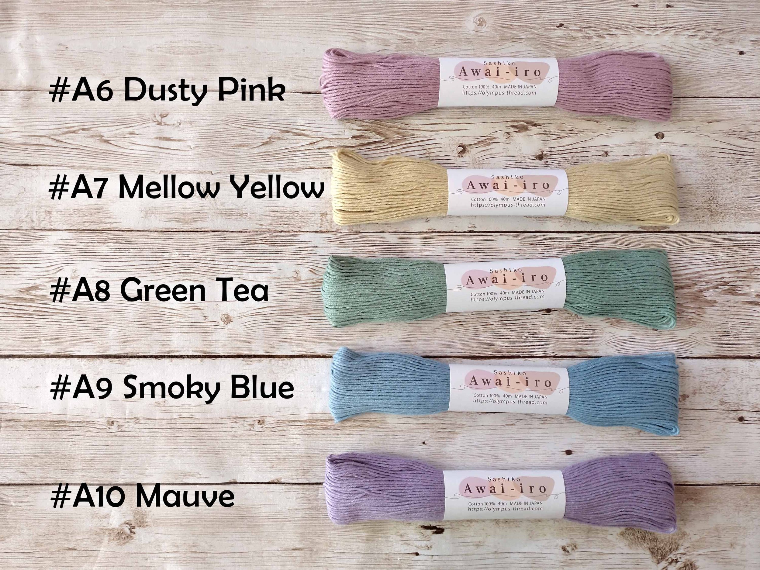 Olympus Dusty Pastel Colour Awai-iro sashiko threads 40m skeins