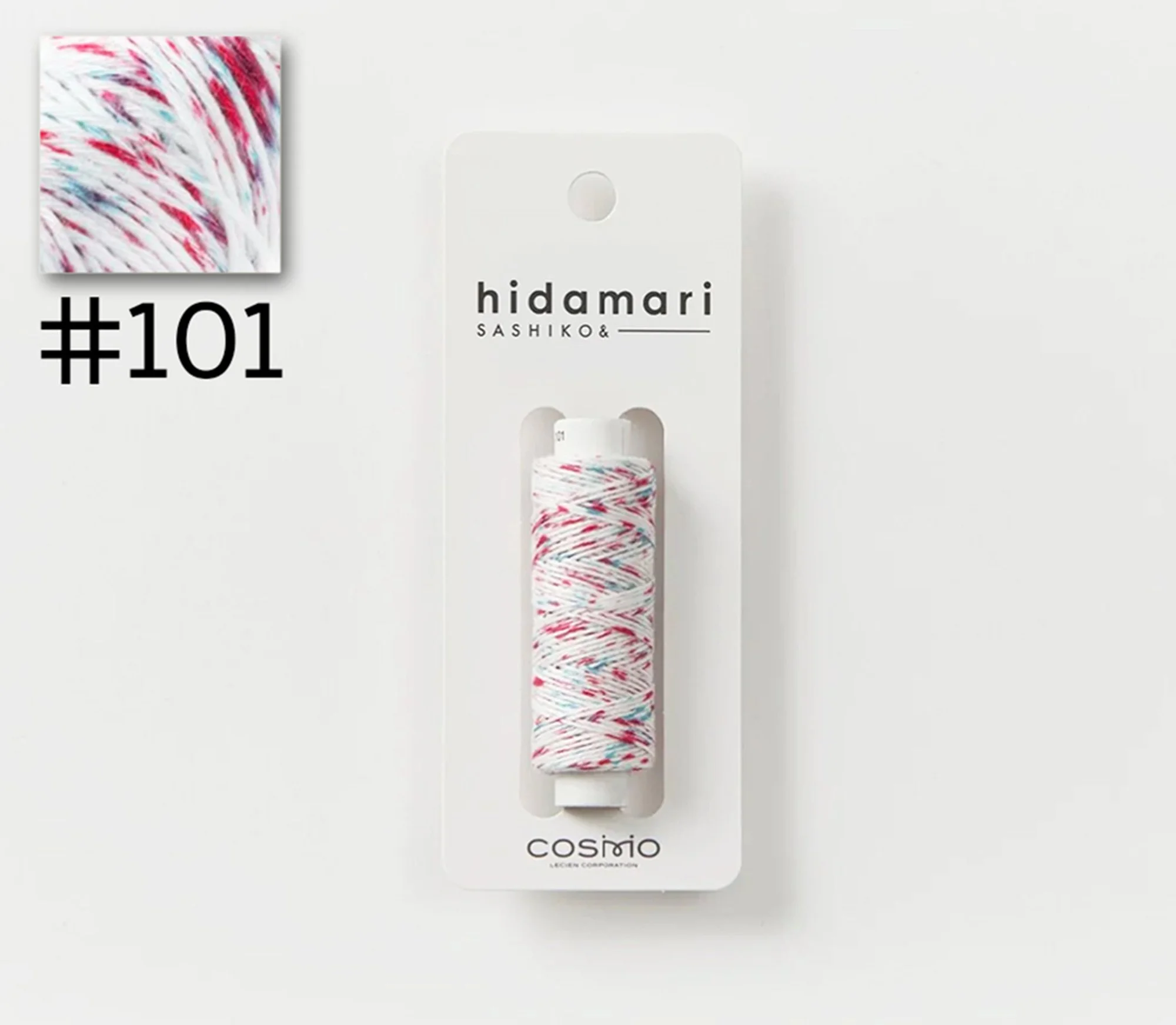 Hidamari Sashiko Thread 122302-101, Cosmo Hidamari Sashiko Threads, 30m, 6 Ply Medium Weight, Boro, Mending, Crochet, General Embroidery