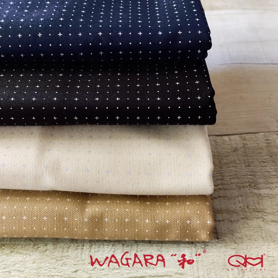 Wagara Sashiko Fabric from QH Textiles. 5mm Wash Away Dot Grid Fabric. KF1126 Grid Sashiko Fabric. For Hitome-Zashi and Kuguri-Zashi