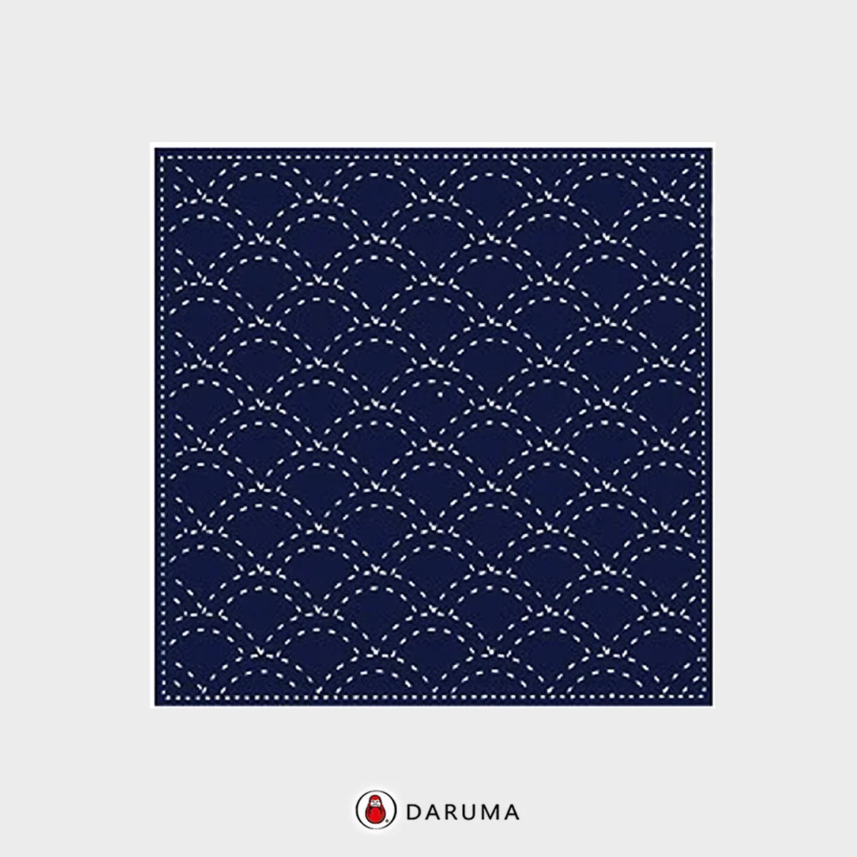 Daruma Yume-Fukin Sashiko Pre-printed Fabric Wash-Away (Seikaiha)