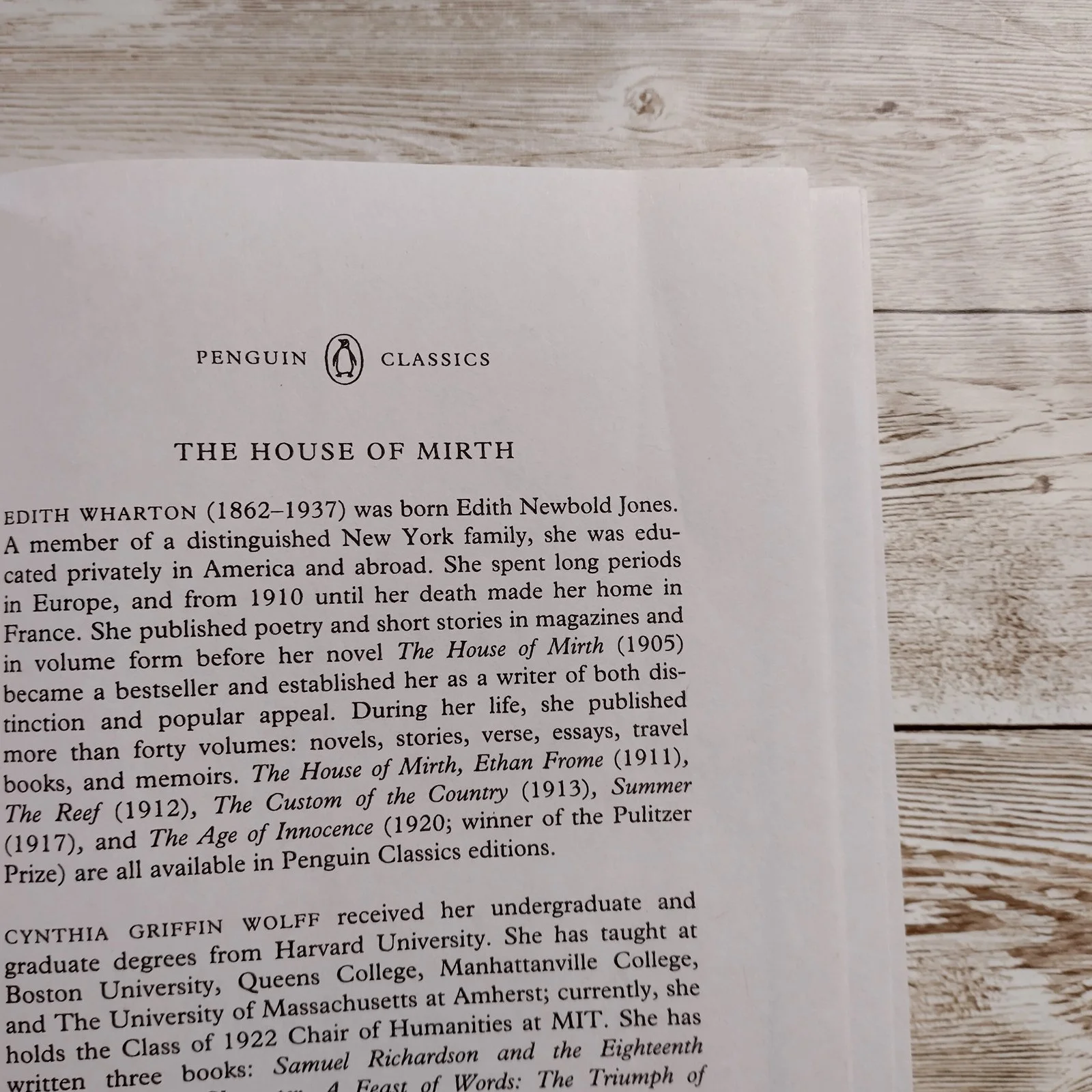 The House of Mirth by Edith Wharton - Penguin Classics 1993, second hand book, ISBN-10 0140187294