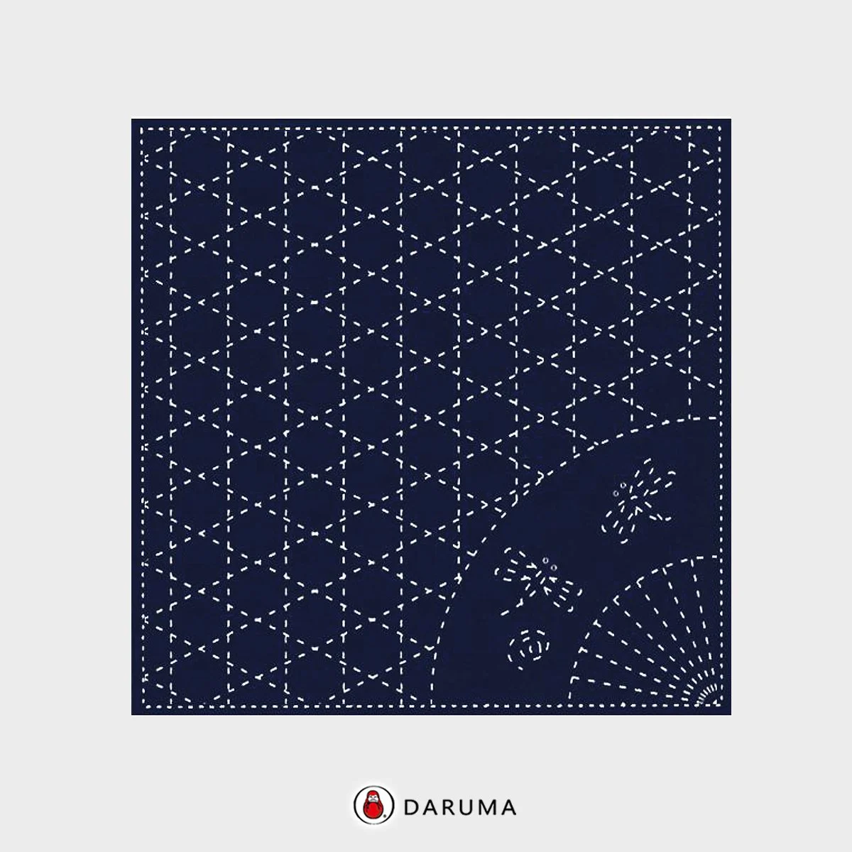 843k-6 Kogome and Tombo. Daruma Yume-Fukin Sashiko Pre-printed Fabric Sashiko Sampler