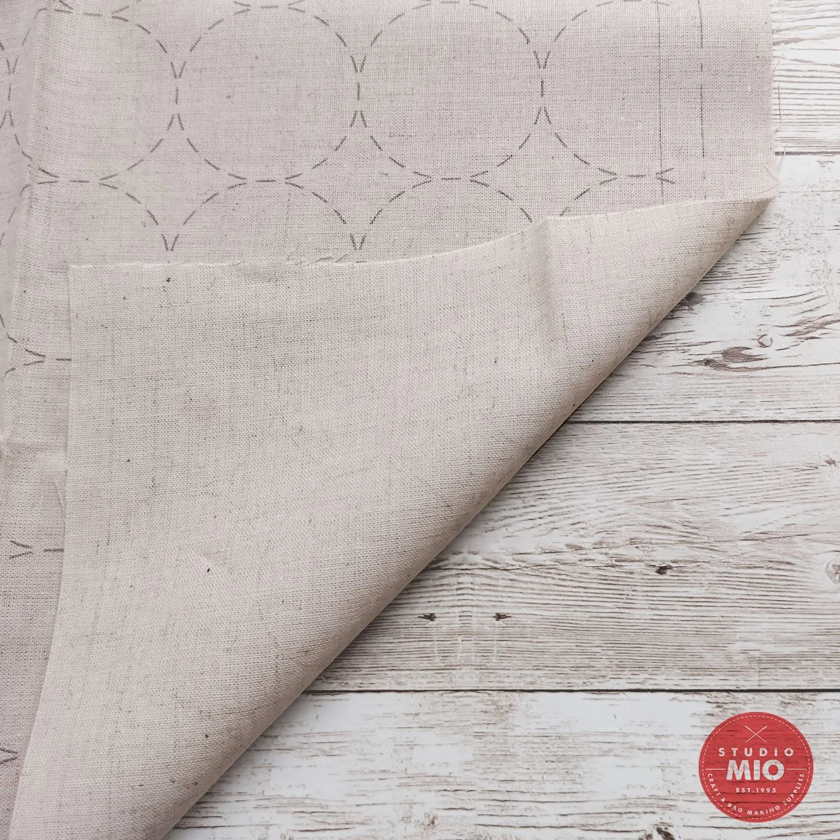 Cosomo, Hidamari Sashiko Panel, Pre-printed Wash-Away, Circle Pattern, made in Japan 98905 fabric.jpg