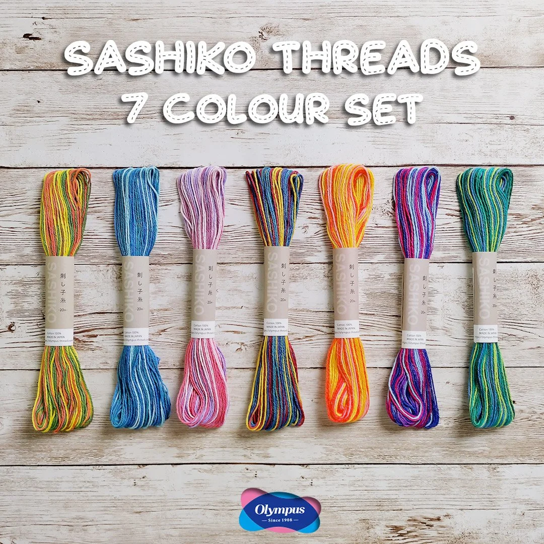 Olympus Variegated Mix Sashiko Threads 20m (Approx. 22 Yds) Skeins