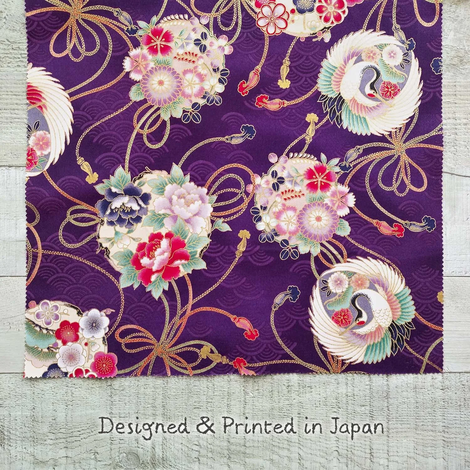 Exquisite Japanese Print Fabric Bundle 6pc, 100% Cotton, Bonus Charm, Authentic Japanese Design, Designed & Printed in Japan