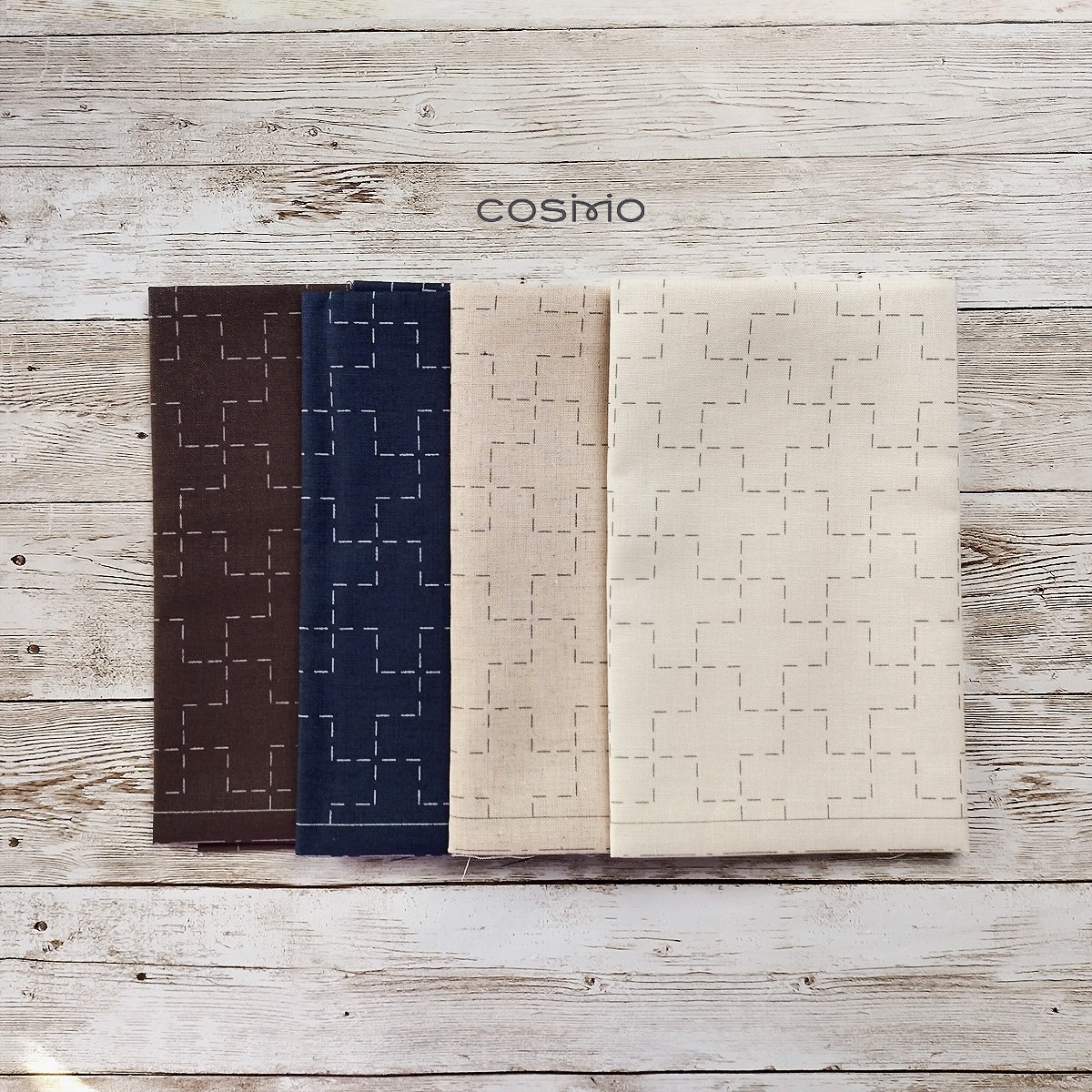 Cosmo, Hidamari Sashiko Panel Pre-printed Wash-Away - Jujitsu-Tsunagi / Cross Pattern