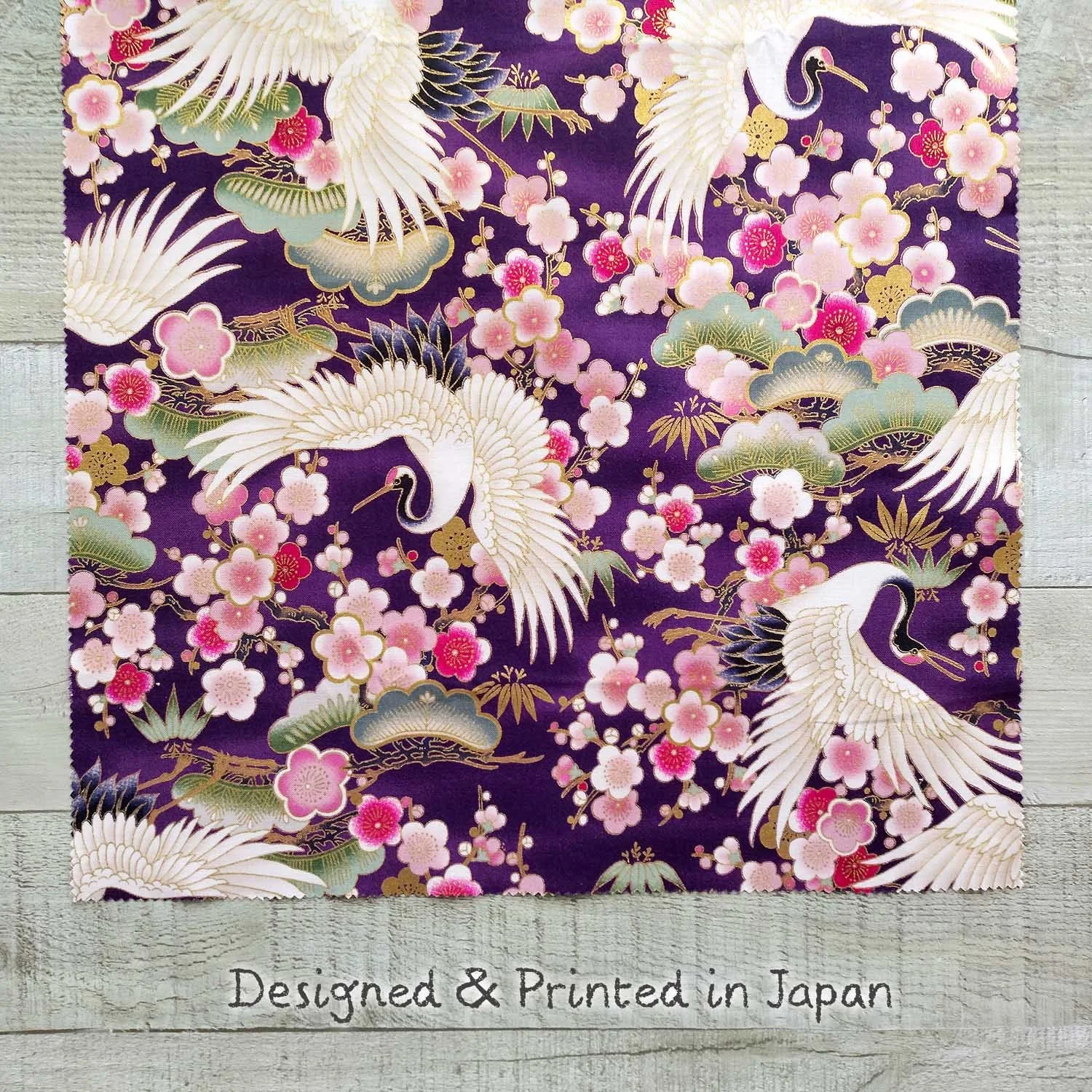 Exquisite Japanese Print Fabric Bundle 6pc, 100% Cotton, Bonus Charm, Authentic Japanese Design, Designed & Printed in Japan