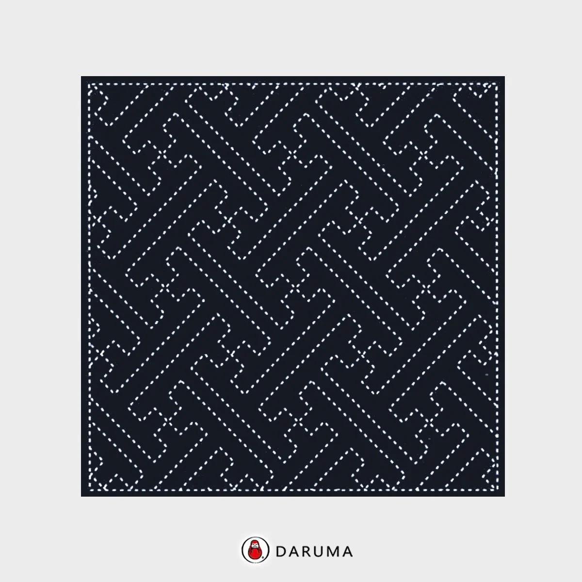 845S-210 Sayagat. Daruma Yume-Fukin Sashiko Pre-printed Fabric Sashiko Sampler