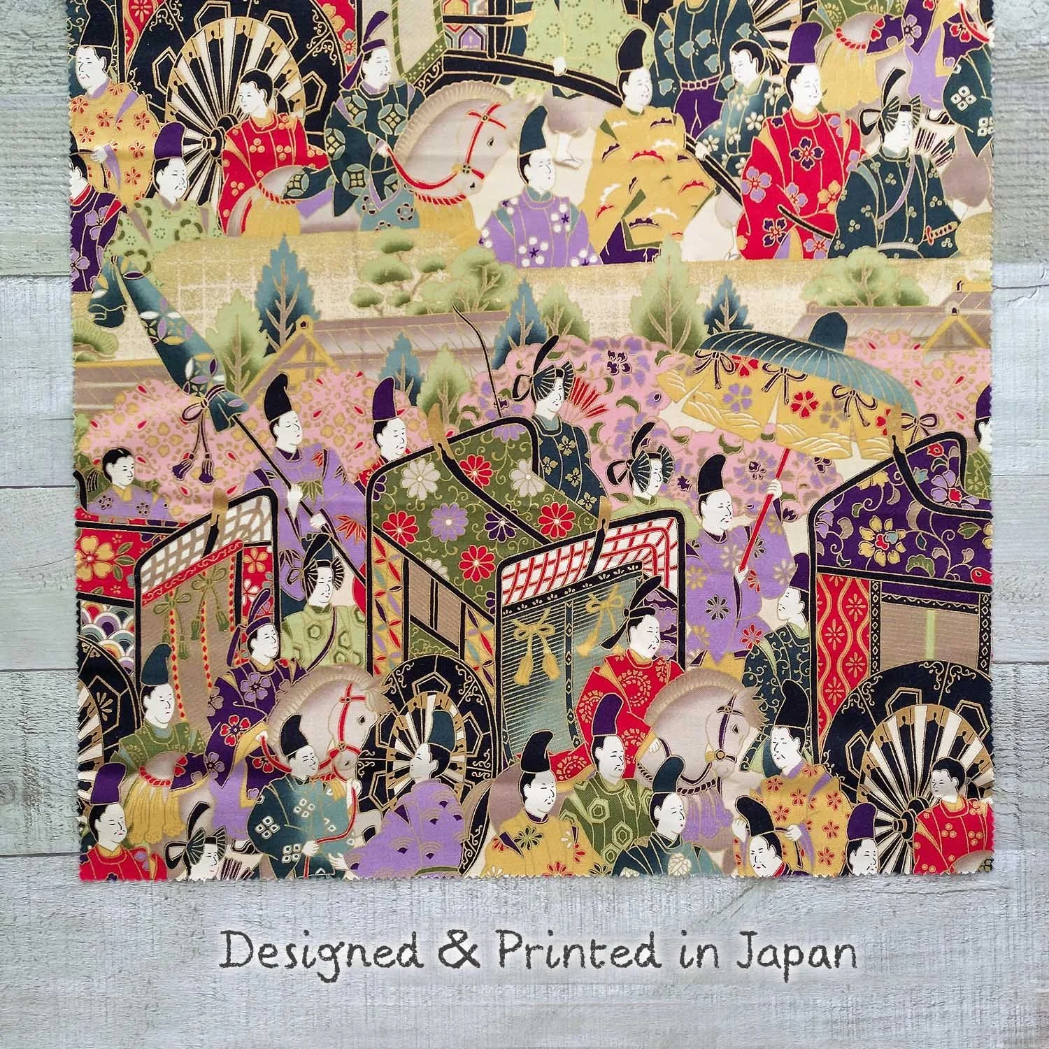 Exquisite Japanese Print Fabric Bundle 6pc, 100% Cotton, Bonus Charm, Authentic Japanese Design, Designed & Printed in Japan
