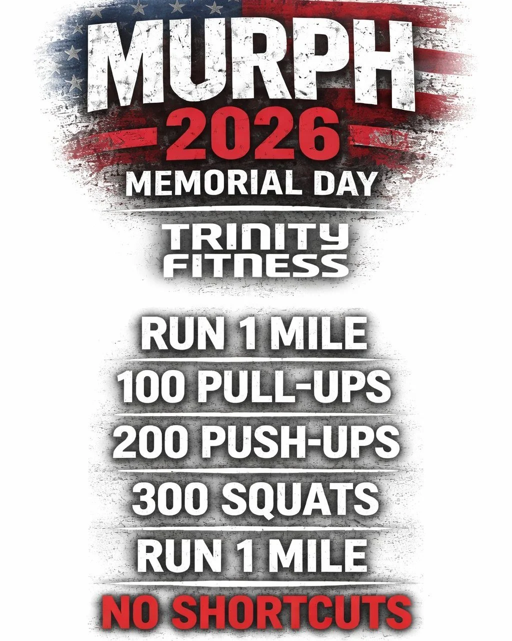 Murph Prep Mondays are here 💪🇺🇸

Every Monday leading up to May 25th, we&rsquo;re putting in the work together to get ready for Murph. Whether you&rsquo;re aiming to RX, scale, or just show up and challenge yourself, this is your chance to build t