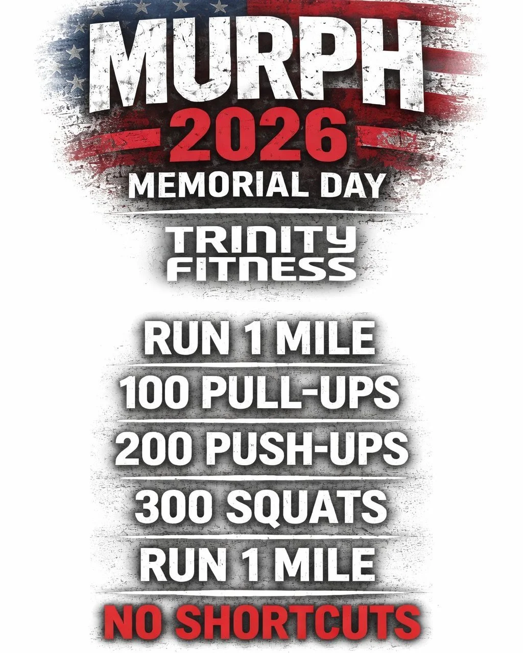 Murph Prep Mondays are here 💪🇺🇸

Every Monday leading up to May 25th, we&rsquo;re putting in the work together to get ready for Murph. Whether you&rsquo;re aiming to RX, scale, or just show up and challenge yourself, this is your chance to build t