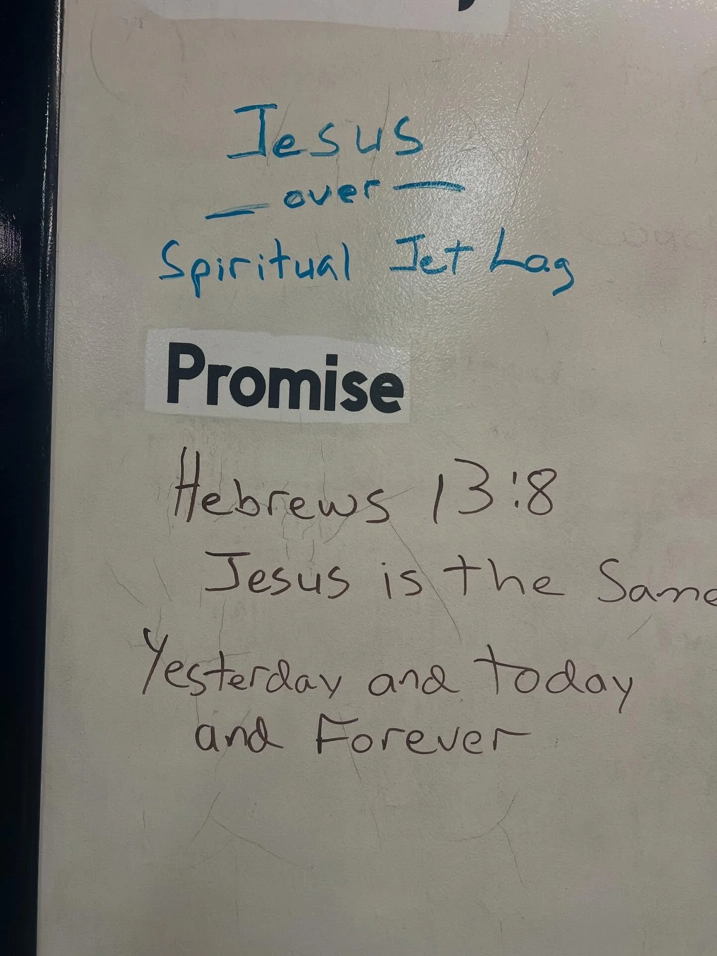 Warriors were reminded that Jesus cures spiritual jet lag