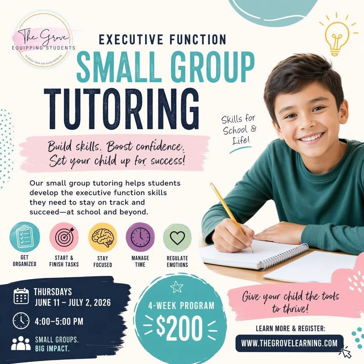 We have an exciting new tutoring opportunity. This group starts next week! If you&rsquo;re interested, contact me and I would love to give you more information to get your child registered. ￼