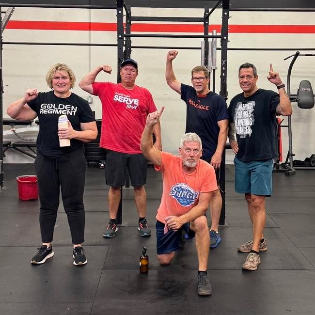 Mondays 5am warriors worked through squats, burpees, and thrusters while being challenged not to compromise.