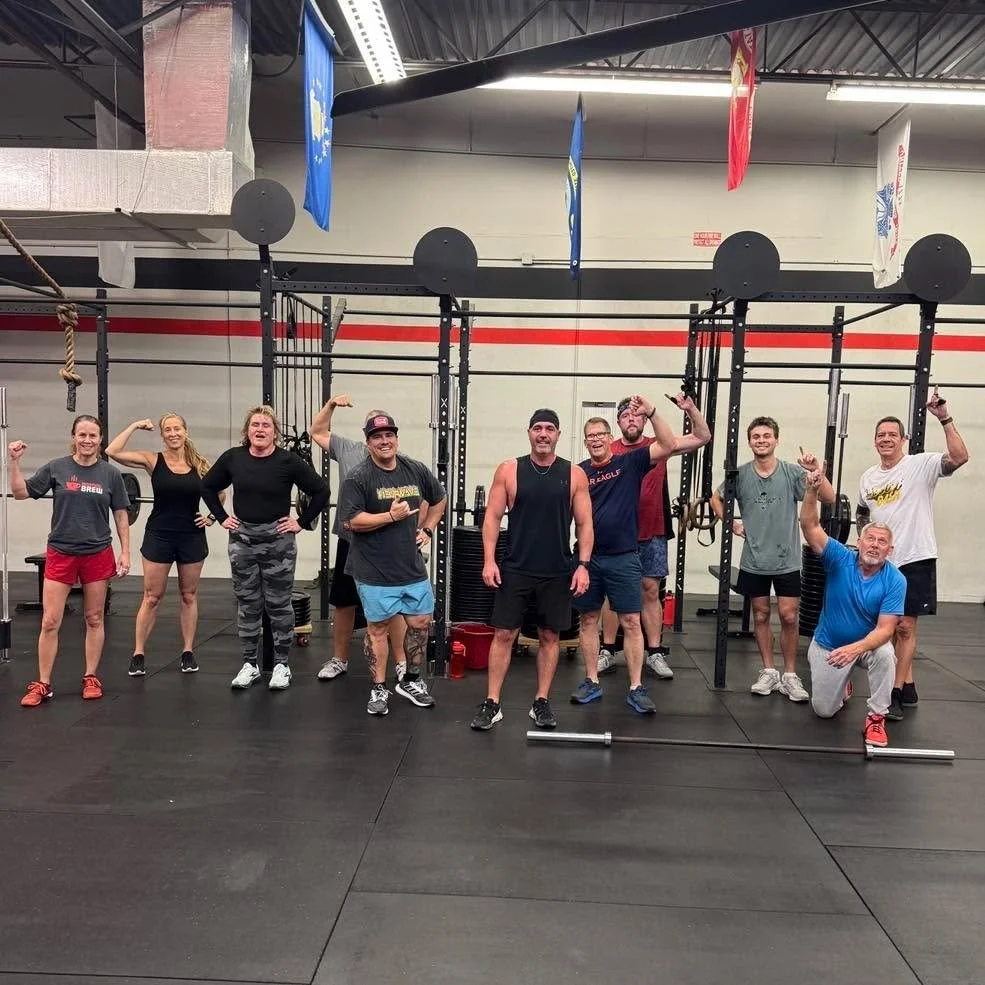 This mornings 5AM warriors battled a Push Jerk strength cycle and then rowing, burpees, and bench pressing while being reminded only God can clean them up.