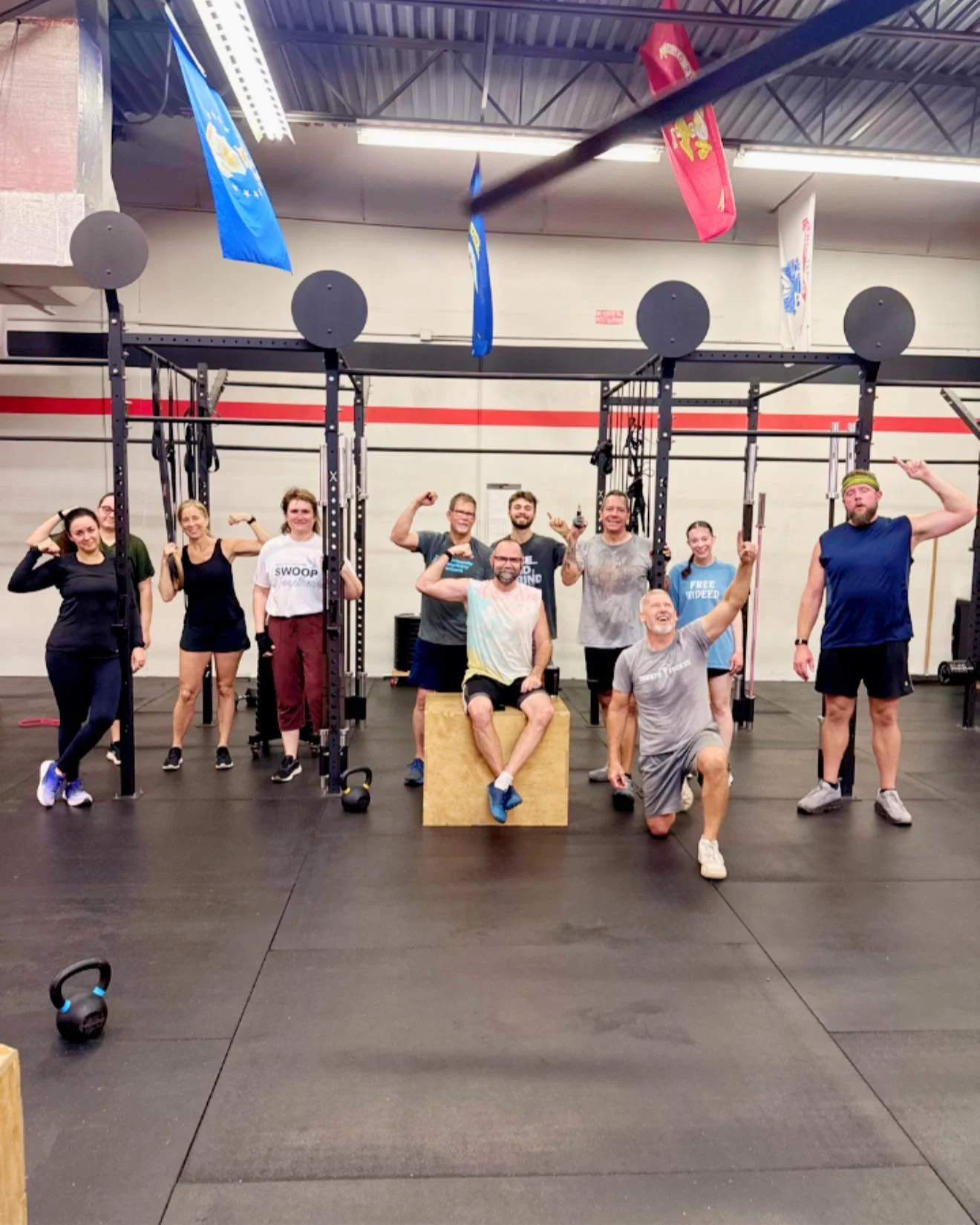 Wednesday mornings 5am warriors battled through deadlifts, box jumps, burpees, and db hand cleans while being asked if the have confidence.  Confidence in Hope that he provides.  Of course Kelly slipped out before the pic. Welcome Madison!