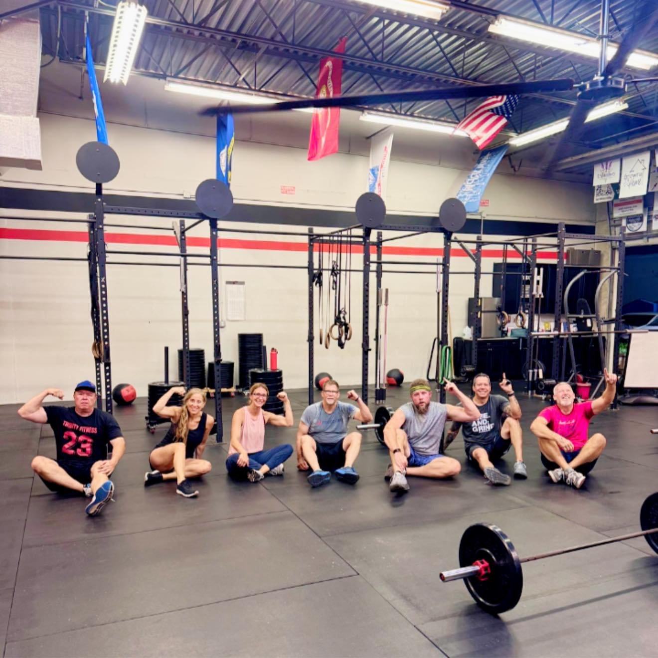 Friday 5am warriors battled through deadlifts, pull ups, v-ups, and more while being encouraged to be devoted!!