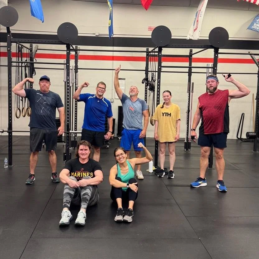 5am warriors battled through murph prep, kettlebell swings, ring rows, and more while being encouraged to choose their words wisely.