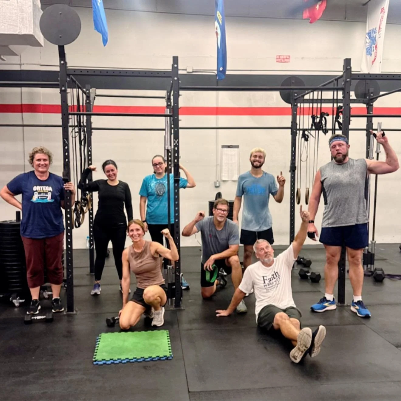 Wednesday mornings 5 AM Warriors, battled through an Amrap of Trinity presses, lunges, ring rows, Trinity twist, and air squats, while being reminded to blossom wherever you&rsquo;re planted