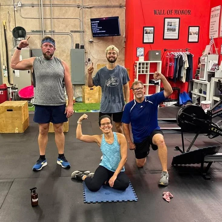 Wednesdays 5 AM Warriors battled a core workout involving weighted situps Wood chops and Side plank twists, also an Amrap involving wall balls, skaters, ring rows, and cardio while being reminded to watch for what God is doing around them and through