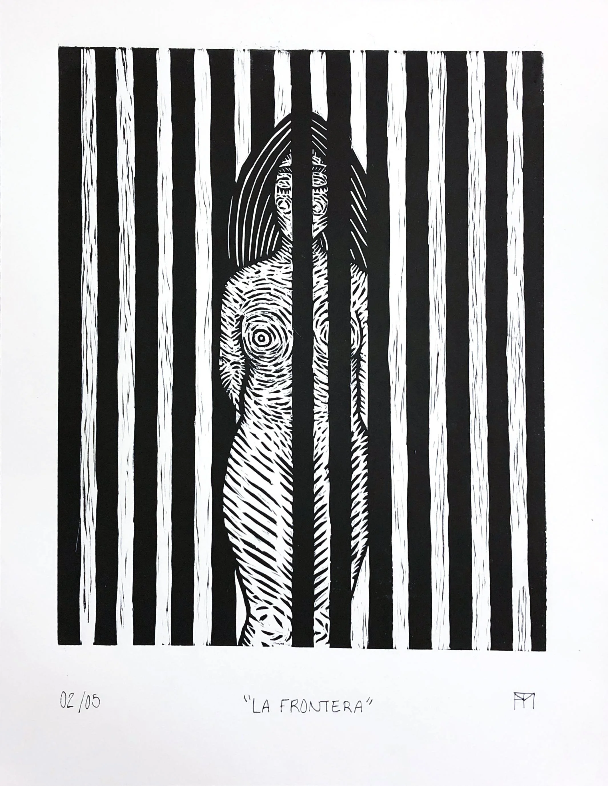 "La Frontera" Linocut - 2018