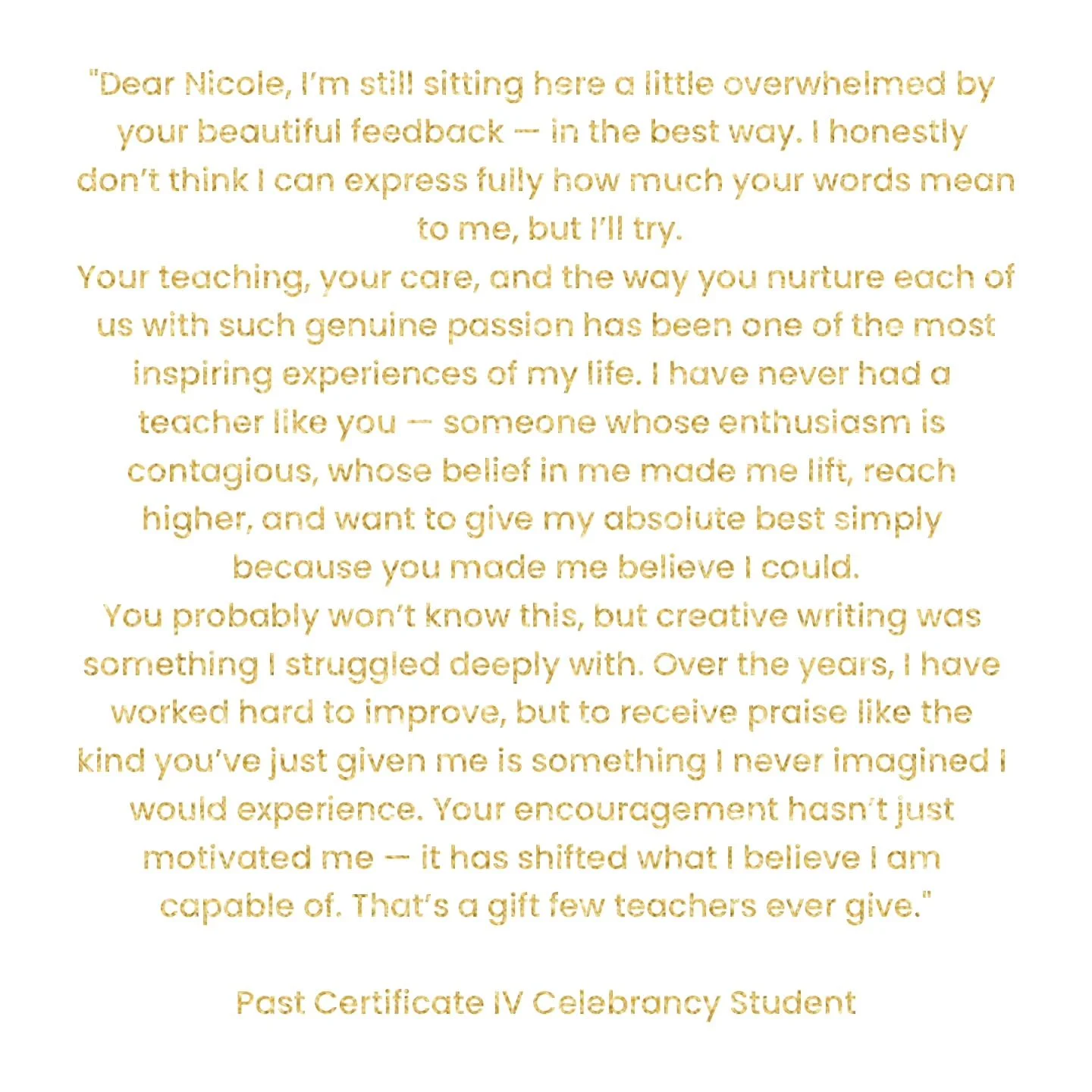 Some of the most powerful feedback in all my years of teaching. This one is special. This student was special. 🤍