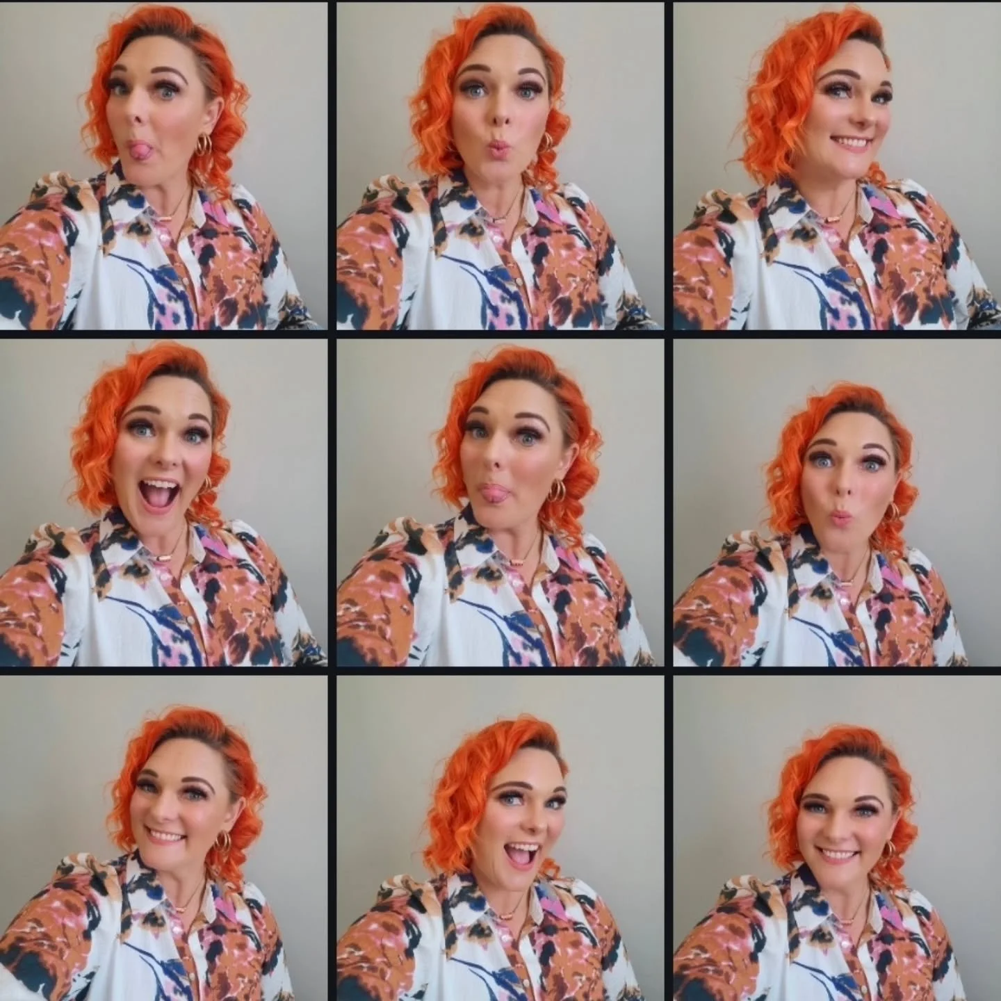 😜 My Celebrant Selfie Series 😜

Nine selfies (trust me I took a lot more) but 9 in a collage pleases me very much!
Because sometimes you&rsquo;re polished&hellip;.
Sometimes you're professional....
Sometimes you&rsquo;re playful&hellip;.
And someti