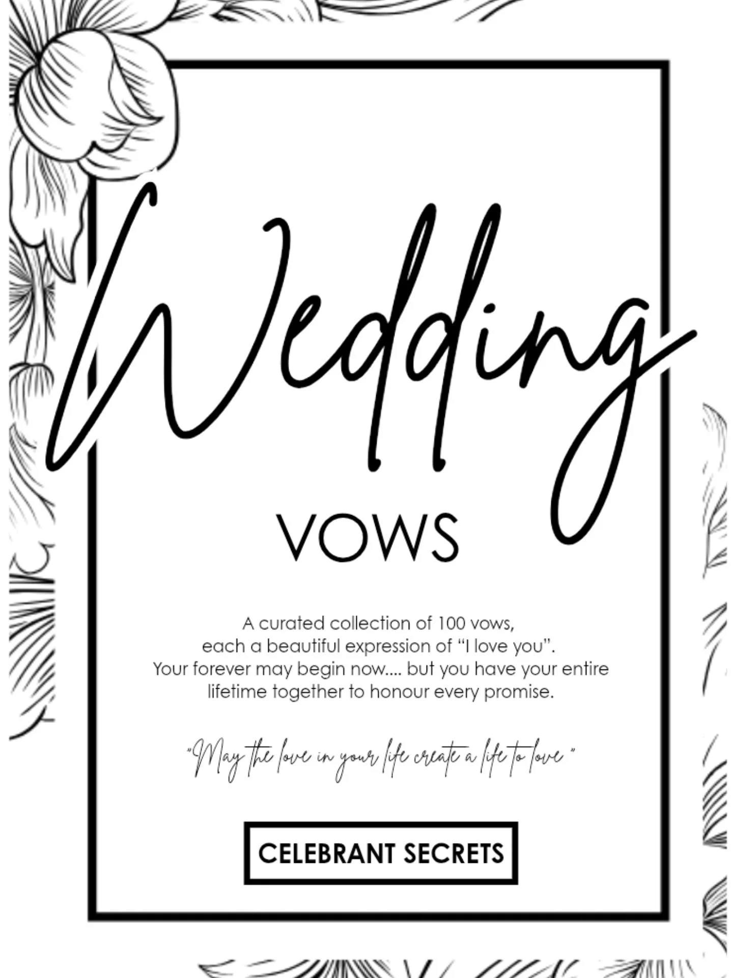 🤍 Wedding Vows By Celebrant Secrets 🤍

It might look simple &mdash; soft florals, clean lines, beautiful words &mdash; but what sits behind this page is something far deeper.

This book was created from years of standing beside couples (literally) 