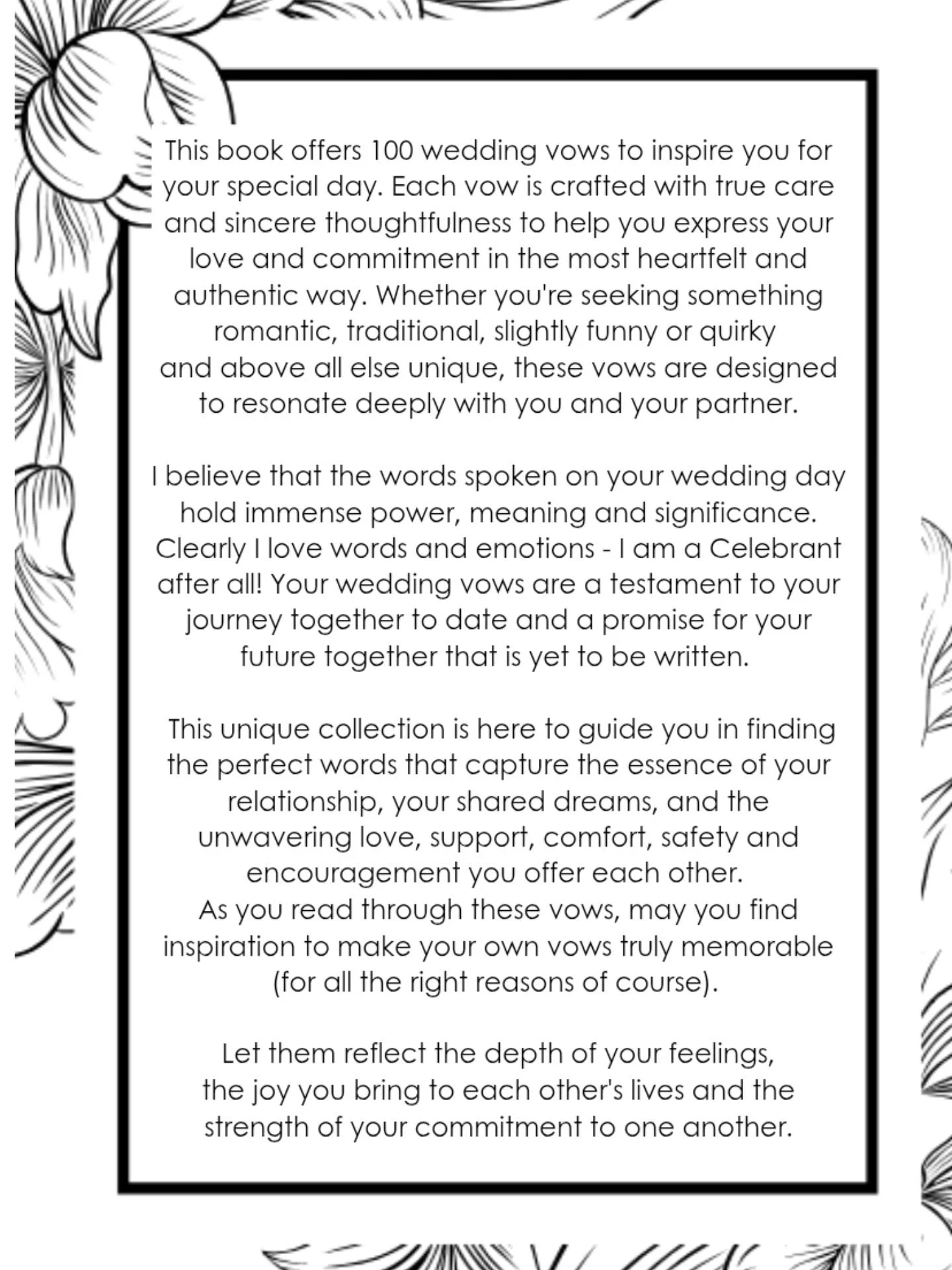 🤍 This page right here&hellip; this is the heart of the book... my belief in what this book can offer couples 🤍

Not just pretty words on paper&hellip; but meaning, emotion, promises, memories, hope, commitment and love woven into every single word
