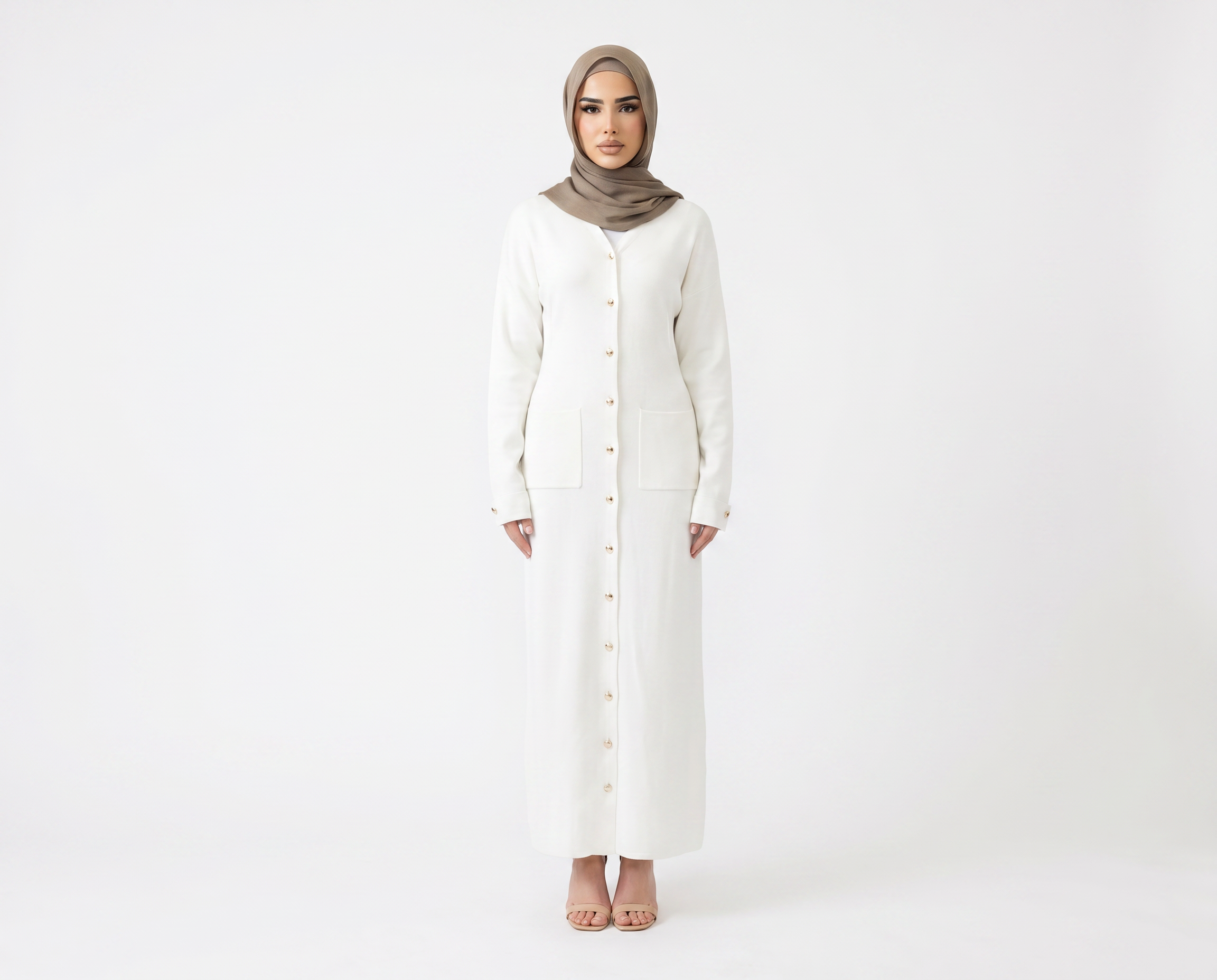 Mara Knitted Maxi Cardigan – White
