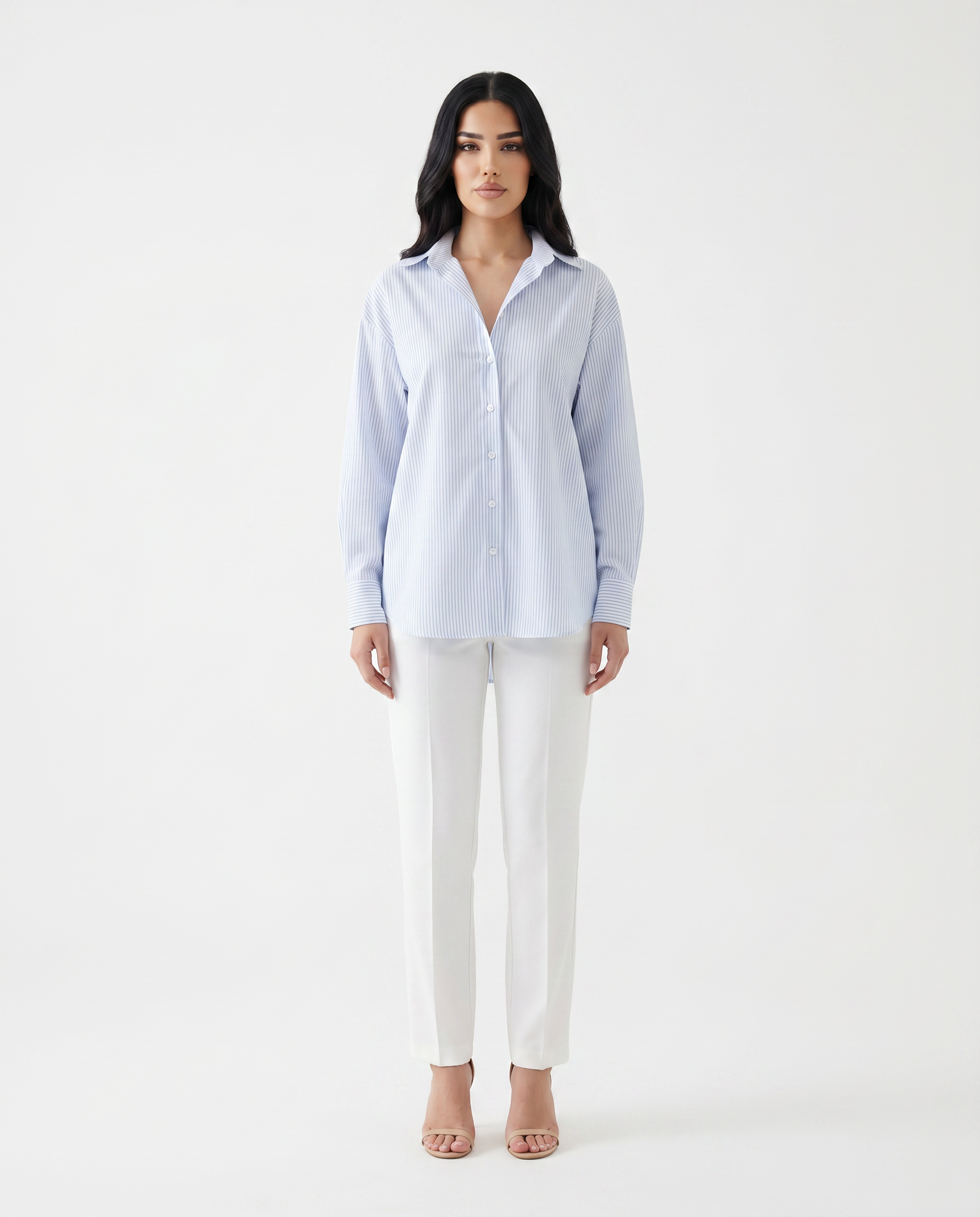 Amalfi Striped Oversized Shirt (Blue)