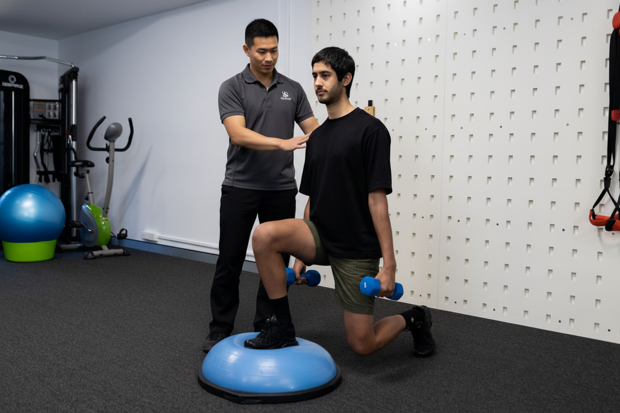 Physiotherapist treating client recovering from workplace or motor vehicle injury