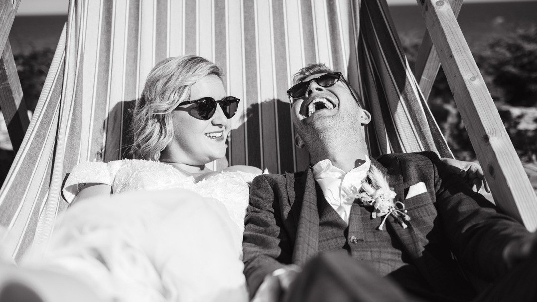 Recent shot from Becca &amp; Jamie's wedding on the beach at the Branksome Dene Rooms. Love this natural shot taken in the giant deck chair!

#bride #classicbride #love #blackandwhitephotographylovers #dorsetweddingphotographer #authenticallywildlove