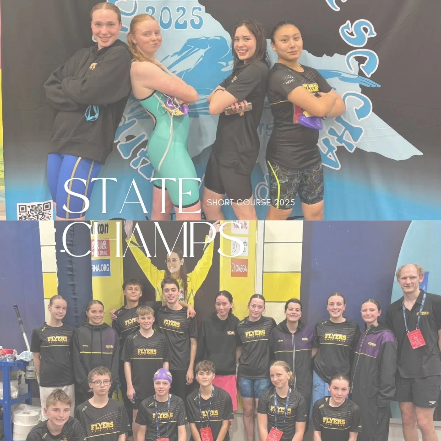 Victoria State Shortcourse Championships Wrap Up

Our Flyers did great! We had 43 swimmers on our State Team this year and they did amazing!

Here are our top 10 finishes
🎉 Bella Sutcliffe 3rd 14yo girls 1500m &amp; 5th 800mFree.
🎉 Ben Collins Boys