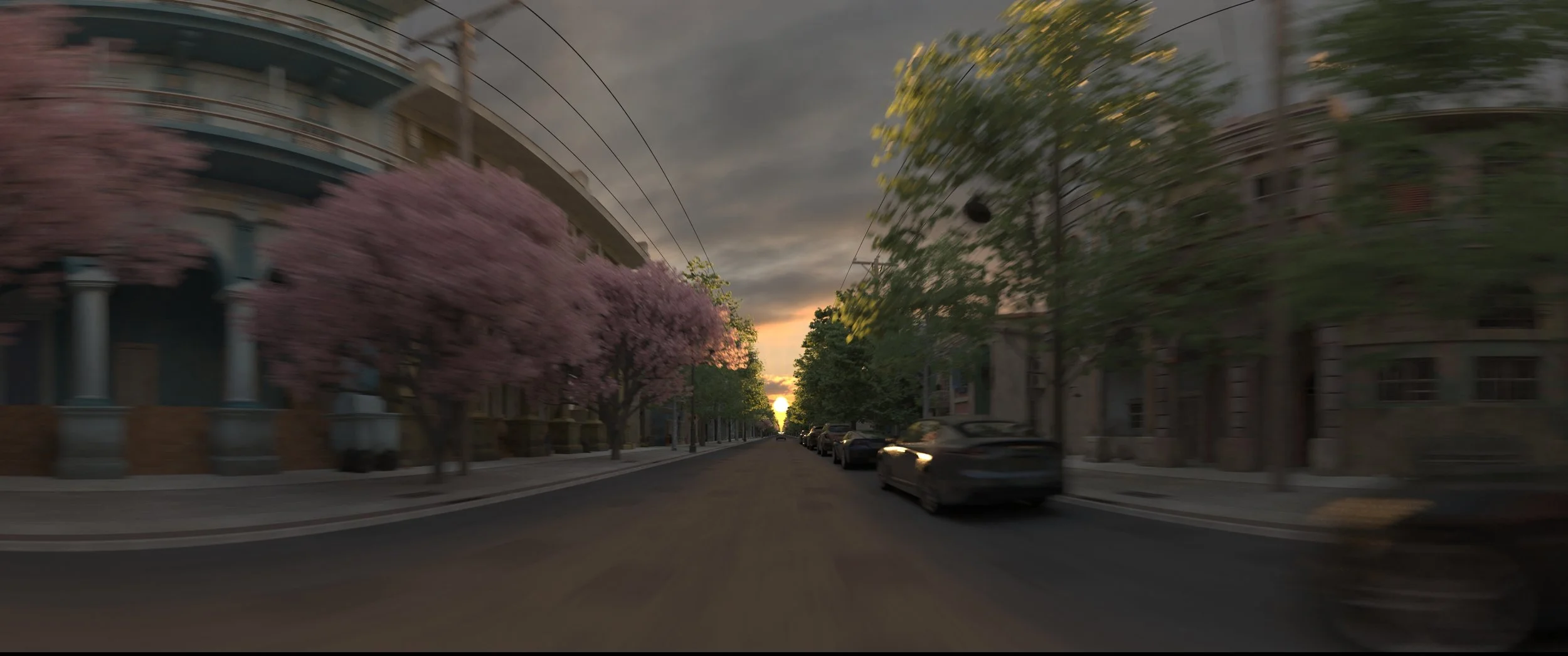 Mexico City Suburb CG Driving Plate