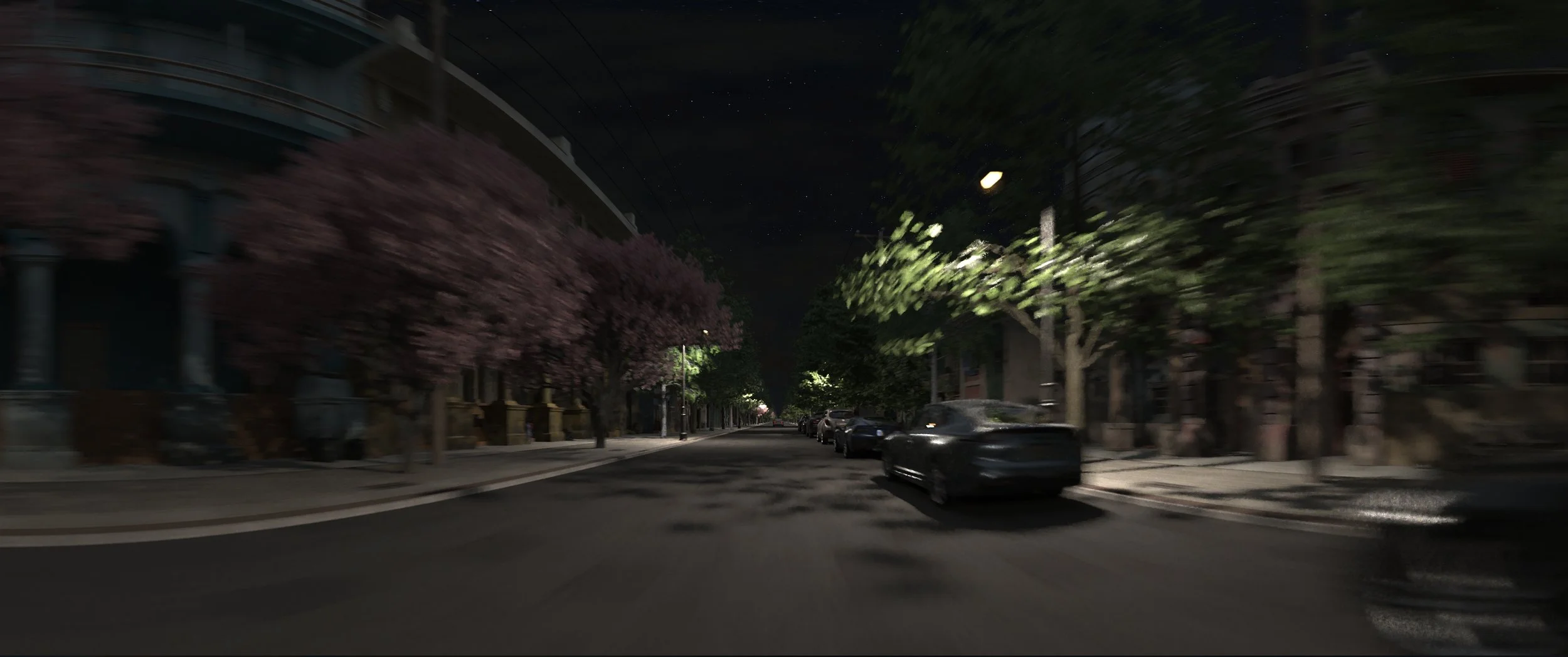 Mexico City Suburb Night CG Driving Plate