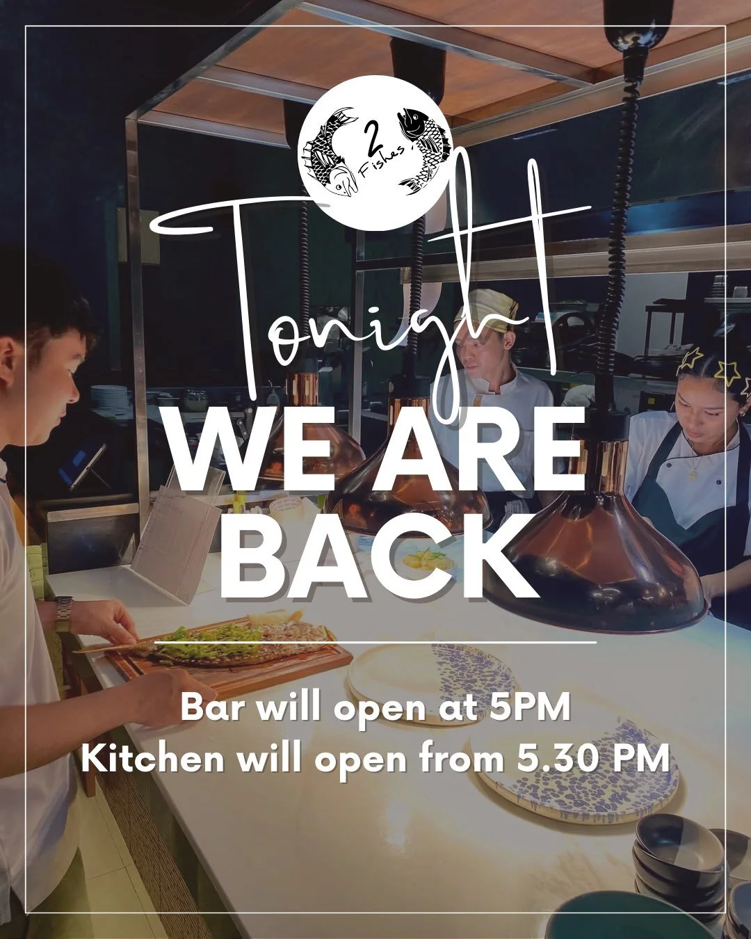 We&rsquo;re back! After a 2-week break to deep-clean, refresh the space, and let the team recharge, 𝟮 𝗙𝗶𝘀𝗵𝗲𝘀 𝗿𝗲𝗼𝗽𝗲𝗻𝘀 𝘁𝗼𝗻𝗶𝗴𝗵𝘁 𝗳𝗿𝗼𝗺 𝟱 𝗣𝗠!

The kitchen is ready, the wine is chilled, and we can&rsquo;t wait to welcome everyon