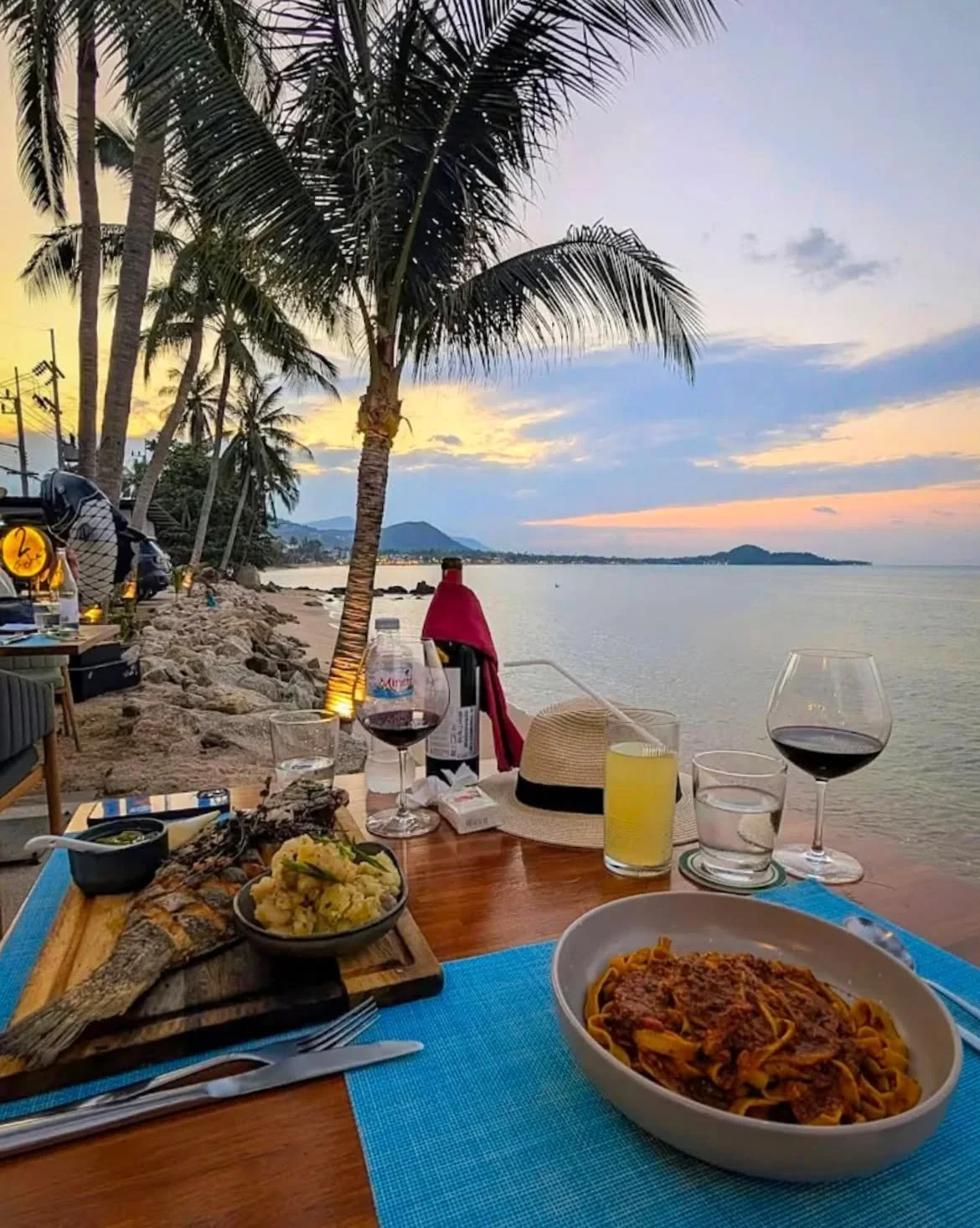 Dinner with a view, the kind you don&rsquo;t forget. Sunset is around 18:25 at the moment, so we recommend booking an earlier table if you&rsquo;d like to catch that golden hour glow from one of our terrace tables... it&rsquo;s a pretty special way t