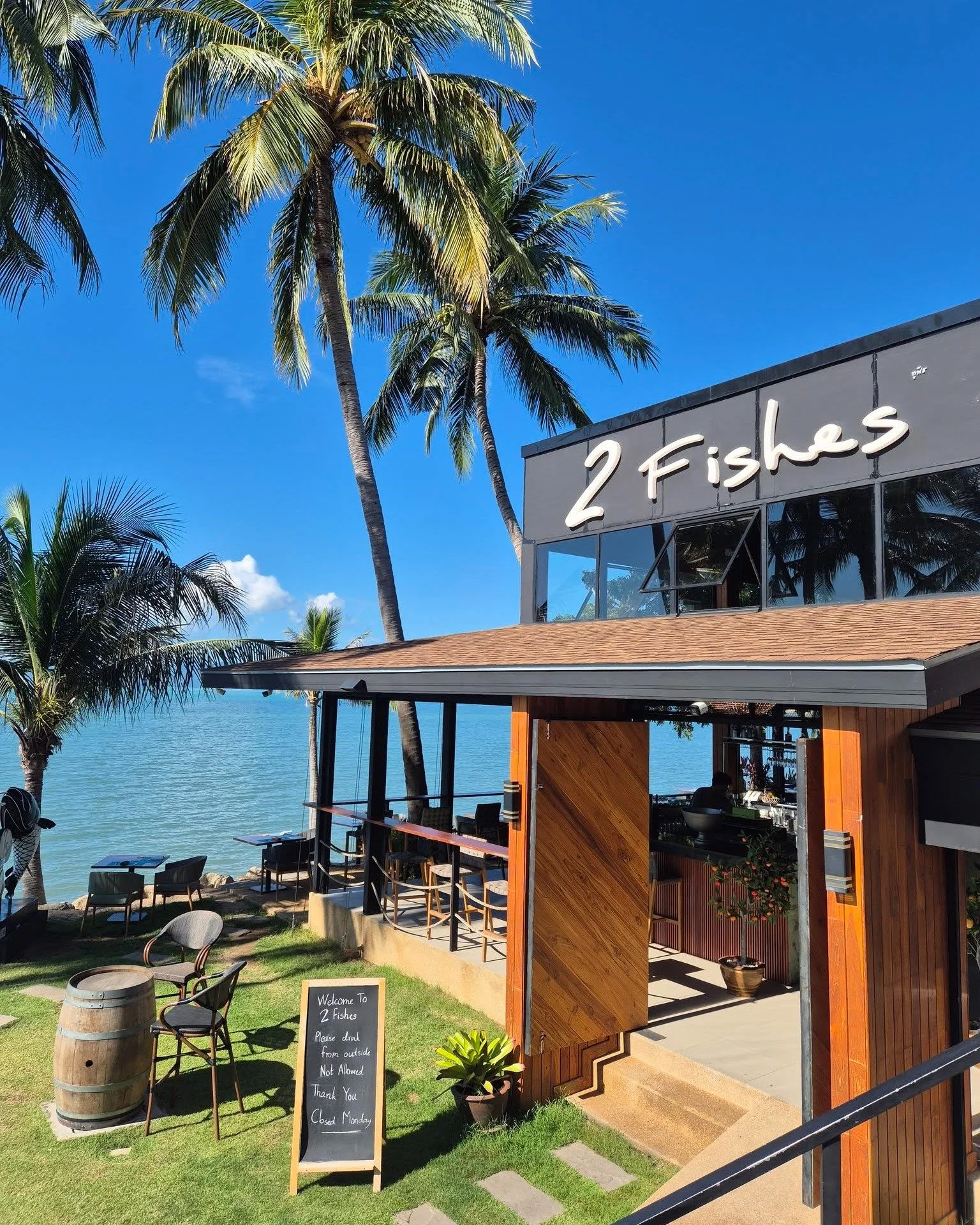 ☀️ Sunday in Samui is looking pretty good right now ☀️

No dinner plans? Why not join us from 5 PM for cocktails at the bar, or send us a message to book your spot on the terrace for sunset. The Kitchen opens at 5:30 PM, and tonight's sunset is at 6: