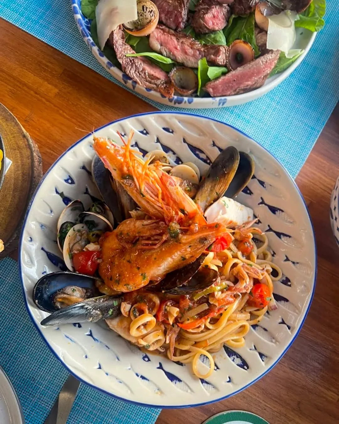 One of those dishes people come back for again and again.

Our Linguine ai Frutti di Mare is packed with fresh local seafood, prawns, clams, calamari and mussels, tossed through homemade linguine with chilli, white wine and a rich tomato sauce.

&bul