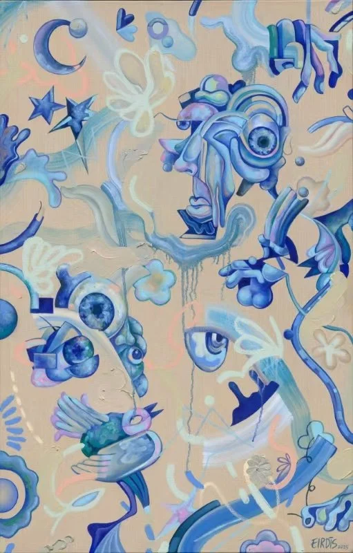 Meteor Gaze. Oil on linen. 80 x 120cm. 2025